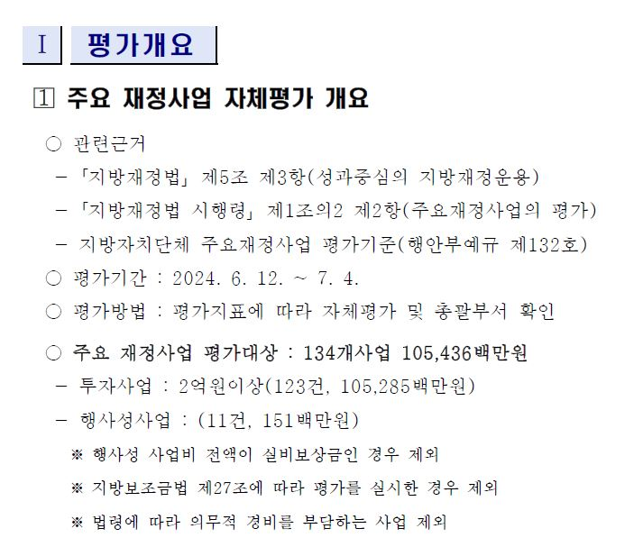 2024년(2023회계연도) 주요재정사업 자체평가 결과 이미지2
