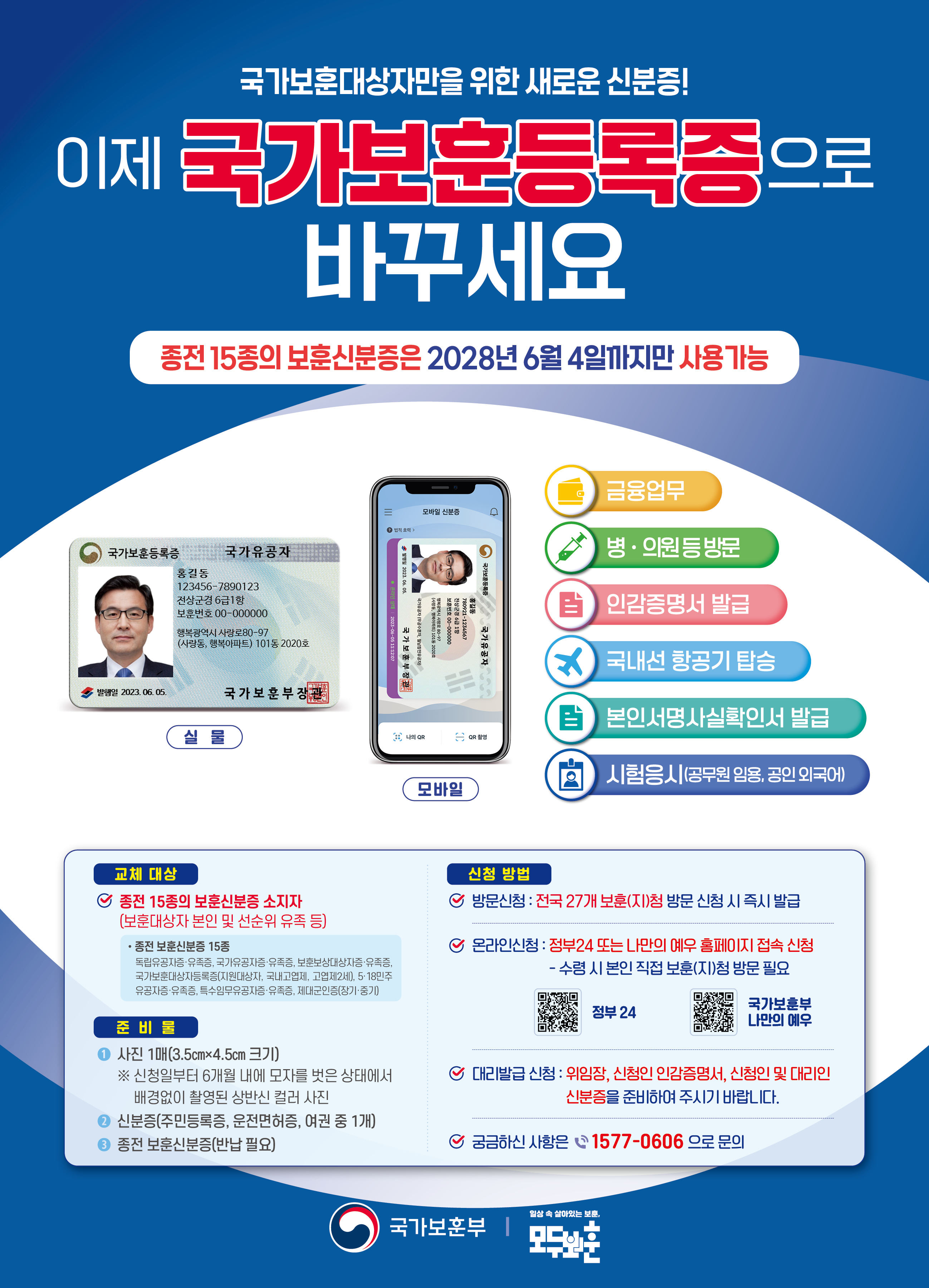 국가보훈등록증 교체 포스터