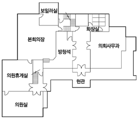 괴산군의회 1층 안내도입니다